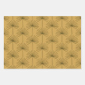 Boho Fan Palm Leaf Botanical Line Drawing Mustard Inpakpapier Vel (Voorkant 3)