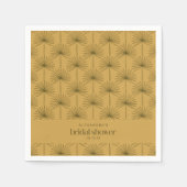 Boho Fan Palm Leaf Botanical Mustard Vrijgezellenf Servet (Voorkant)