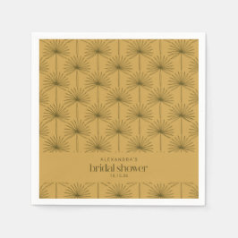 Boho Fan Palm Leaf Botanical Mustard Vrijgezellenf Servet