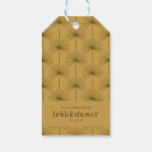 Boho Fan Palmblad Botanische Mosterd Bruiloftsborr Cadeaulabel (Achterkant)