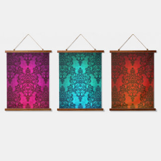 Boho Fancy Damask Kleurrijk Ontwerp Hangend Wandkleed