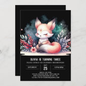 Boho Fantasy Fox Verjaardag digitaal Kaart (Voorkant / Achterkant)