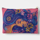 Boho Fantasy Vrouw met Bloemen Haar Etui (Achterkant)