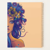 Boho Fantasy Vrouw met Bloemen Haar Planner (Achterkant)