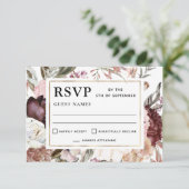 Boho Fantasy Waterverf Floral Wedding RSVP (Staand voorkant)