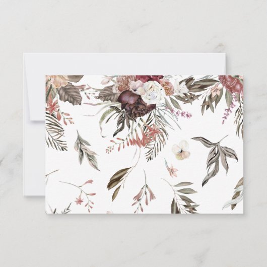 Boho Fantasy Waterverf Floral Wedding RSVP (Achterkant)