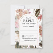 Boho Fantasy Waterverf Floral Wedding RSVP (Voorkant)
