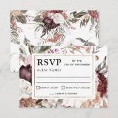 Boho Fantasy Waterverf Floral Wedding RSVP Kaartje (Voorkant / Achterkant)