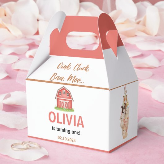 Boho Farm Animal 1st Birthday |Cute Rustic Barnyad Bedankdoosjes (Huwelijk)
