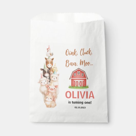 Boho Farm Animal 1st Birthday |Cute Rustic Barnyad Bedankzakje (Voorkant)