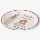 Boho Farm Animal 1st Birthday |Cute Rustic Barnyad Papieren Bordje (Gekanteld)