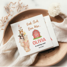 Boho Farm Animal 1st Birthday |Cute Rustic Barnyad Servet