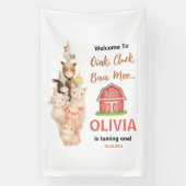 Boho Farm Animal 1st Birthday |Cute Rustic Barnyad Spandoek (Verticaal)