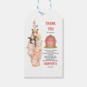 Boho Farm Animal 1st Birthday |Rustic Barnyard Cadeaulabel (Voorkant)