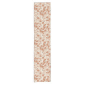 Boho Farmhouse Retro Daisy Pattern Terracotta Korte Tafelloper (Voorkant)