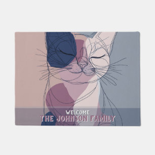 Boho Fatcat Thuis Buiten Kat Moeder Vader Deurmat