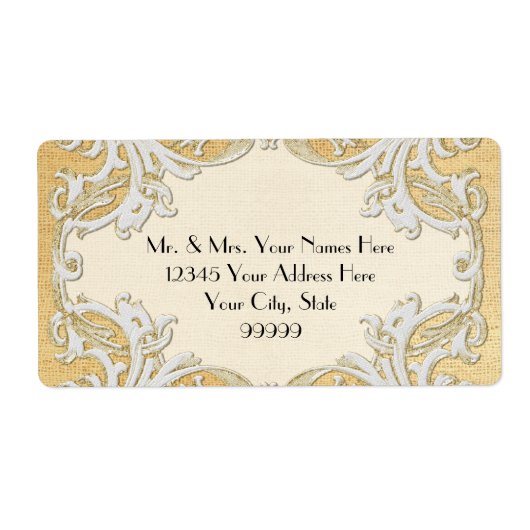 BOHO Faux Burlap in Lace gypsy moderne stijl Etiket (Voorkant)