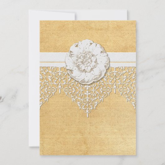 BOHO Faux Burlap in Lace gypsy moderne stijl Kaart (Achterkant)