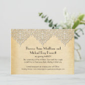 BOHO Faux Burlap in Lace gypsy moderne stijl Save The Date (Staand voorkant)