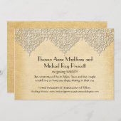 BOHO Faux Burlap in Lace gypsy moderne stijl Save The Date (Voorkant / Achterkant)