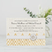 BOHO Faux Burlap n Lace cHEVRON modern model Kaart (Staand voorkant)