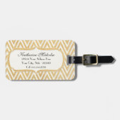 BOHO Faux Burlap n Lace Chevron moderne mod stijl Bagagelabel (Voorkant horizontaal)
