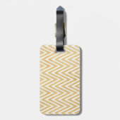 BOHO Faux Burlap n Lace Chevron moderne mod stijl Bagagelabel (Achterkant verticaal)