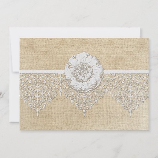 BOHO Faux Burlap n Lace gypsy modern gekleurd Kaart (Achterkant)