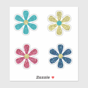Boho Faux Glitter Bloemen Sticker