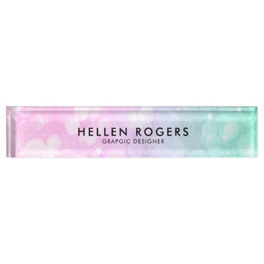 Boho Faux Glitter Naambordje (Voorkant)