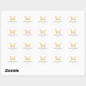 Boho Faux Gold Foil Monarch Butterfly Ronde Sticker (Vel)