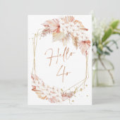 Boho Faux Roos Hallo Gold Kaart (Staand voorkant)