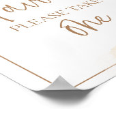 Boho Favors Pampas Grass Modern Table Sign Poster (Hoek)