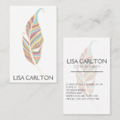 Boho Feather Abstract Visitekaartje (Voorkant / Achterkant)