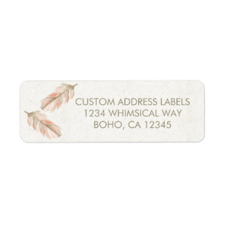 Boho Feather Adresetiketten Etiket