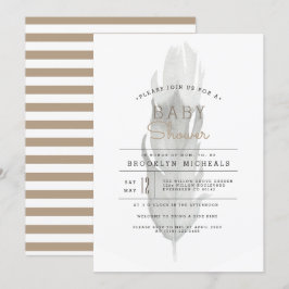 Boho Feather | BABY SHOWER WATERVERF Kaart