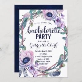 Boho Feather Bachelorette Party Uitnodiging