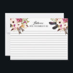 Boho Feather Beauful Floral Advice Kaarten<br><div class="desc">Boho Feather Beauful Floral Advice Kaarten</div>