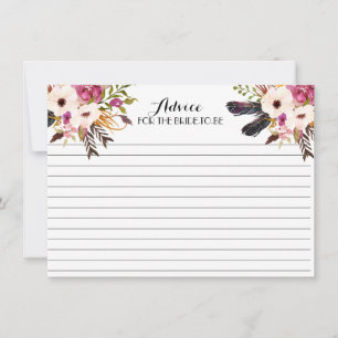 Boho Feather Beauful Floral Advice Kaarten