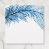 Boho Feather Blue & White Wedding Dank je Bedankjes Labels (Achterkant)