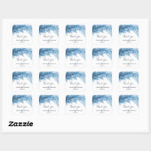 Boho Feather Blue & White Wedding Dank je Vierkante Sticker (Vel)