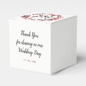 Boho Feather Bourgondië Roos krans monogram Bedankdoosjes (Voorkant Zijde)