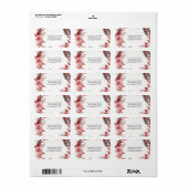 Boho Feather Bourgondië Roos kransadres Etiket (Full Sheet)