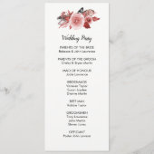 Boho Feather Bourgondië Roos Trouwprogramma's Programmakaart (Achterkant)