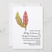 Boho Feather bruiloft uitnodiging (Voorkant)