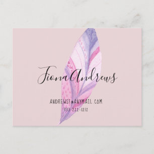 Boho Feather Business Postcard Briefkaart