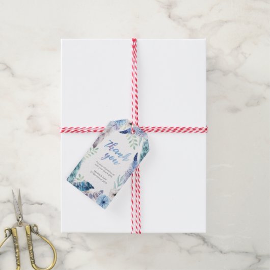 Boho Feather dank u voor labels Cadeaulabel (Met Touw)