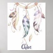 Boho Feather Dream Catcher Wall Art Poster (Voorkant)