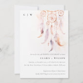 Boho Feather Dreamcatcher Wedding Jubileum Kaart (Voorkant)