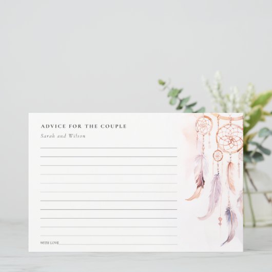 Boho Feather Dreamcatcher Wedding RSVP QR Code (Staand voorkant)